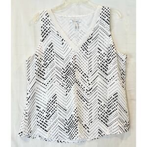 White House Black Market Geometric Tank Women's Medium Dressy V Neck